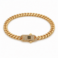 Pavé Geometric Cuban Bracelet
