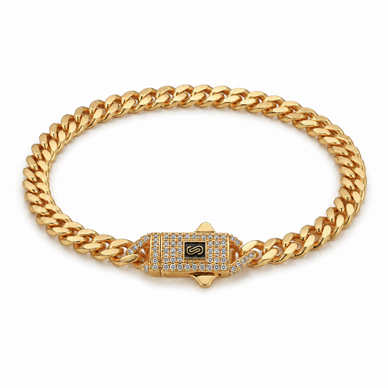 Pavé Geometric Cuban Bracelet