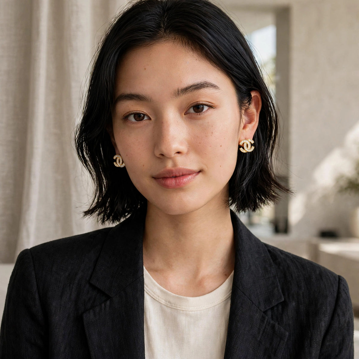 The Gilded Muse Baguette Stud Earrings