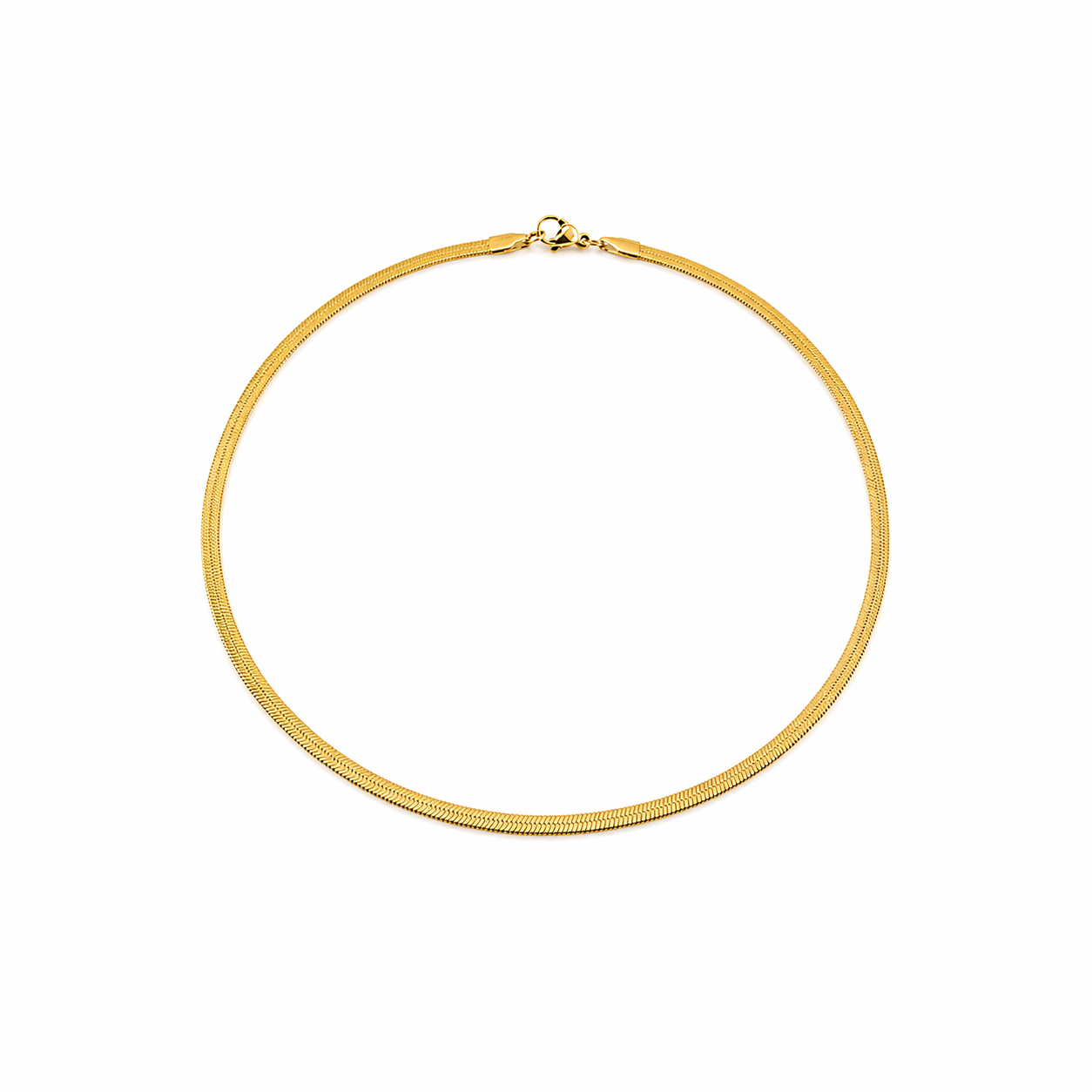 Golden Serpent Herringbone Necklace
