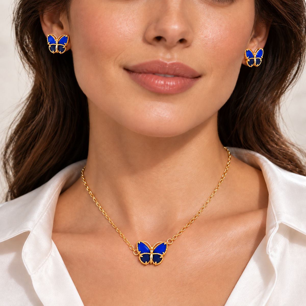 Azure Butterfly Stud Earrings