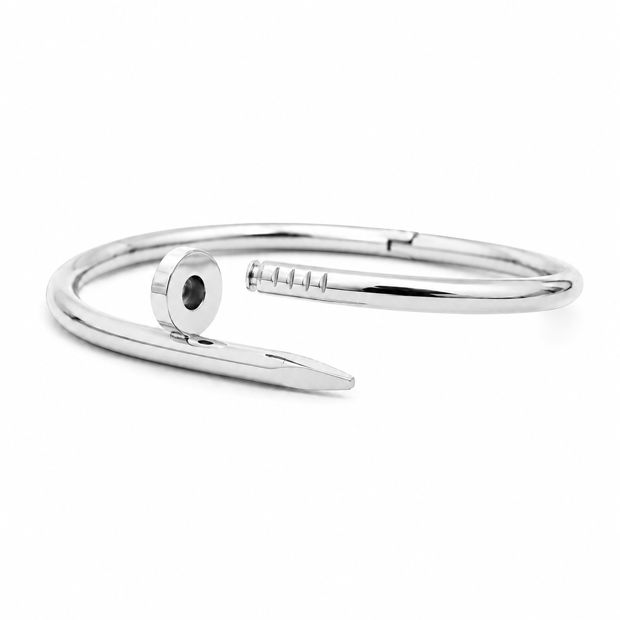 Silver on Silver Screw Bangle