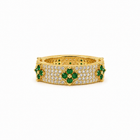 Emerald Fleur Pavé Ring