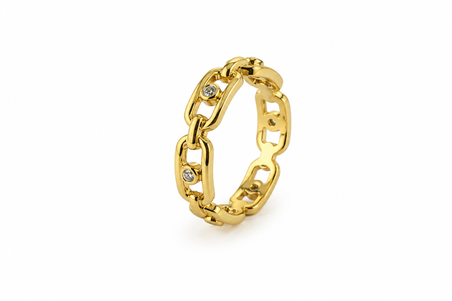 Crystal Link Chain Ring