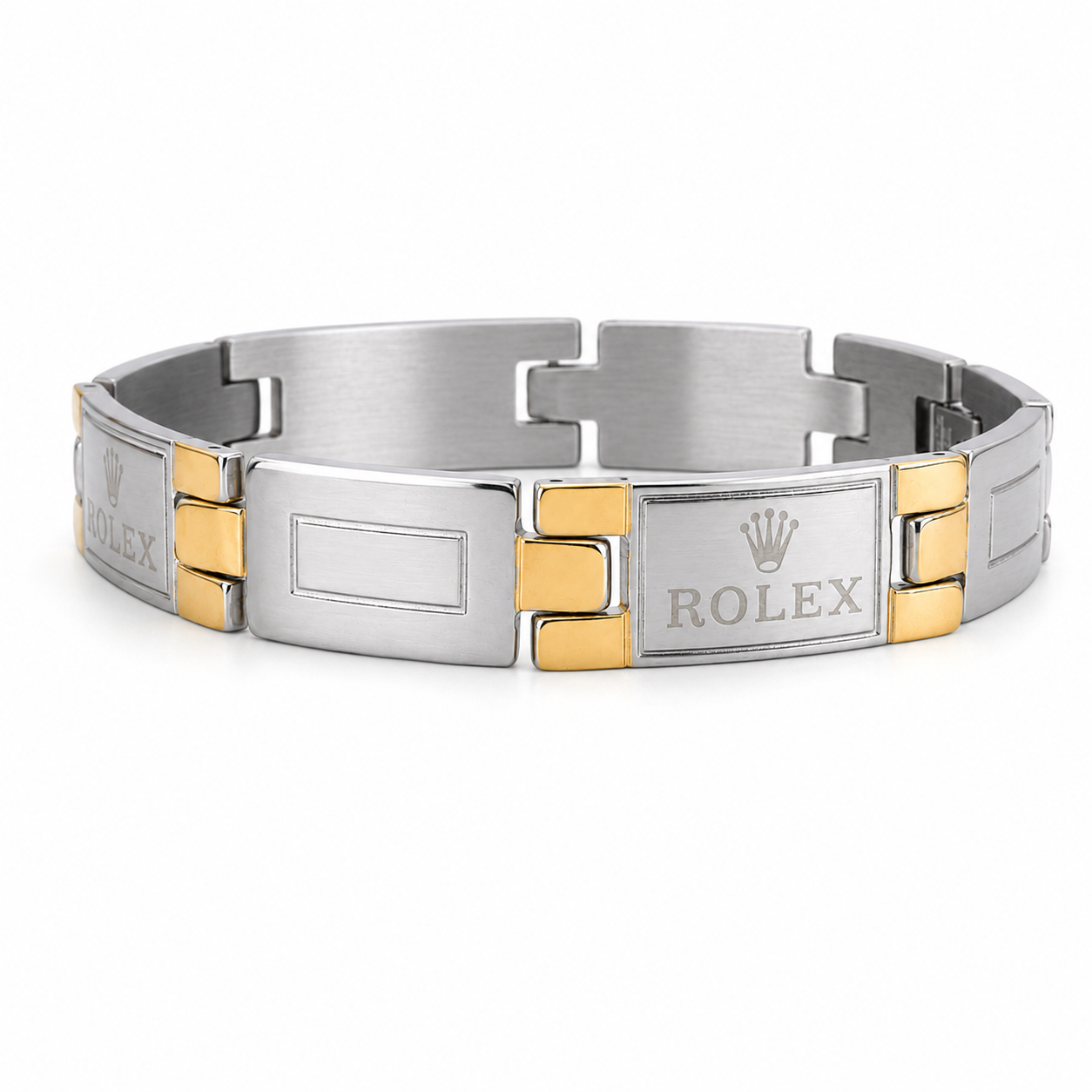 Crown Link Two-Tone Men’s Bracelet
