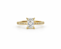 Radiant Solitaire Crystal Gold Ring