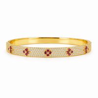 Fuchsia Fleur Pavé Bangle