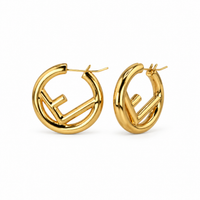 Signature F Hoop Earrings