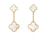 Pearl Clover Drop Earrings