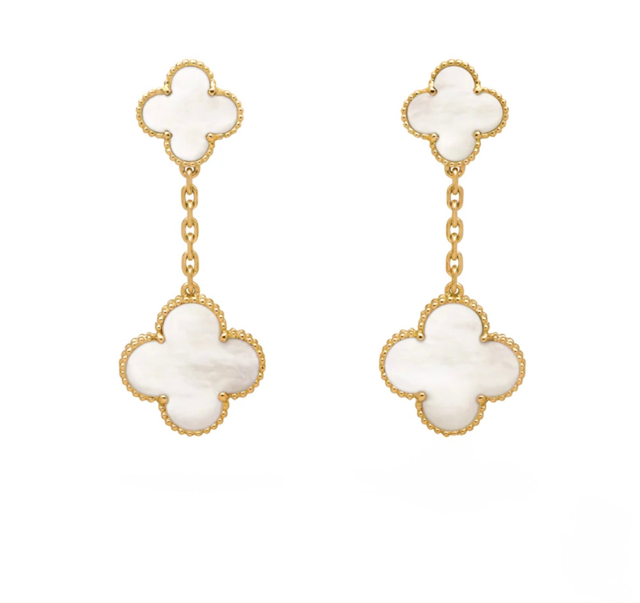 Pearl Clover Drop Earrings