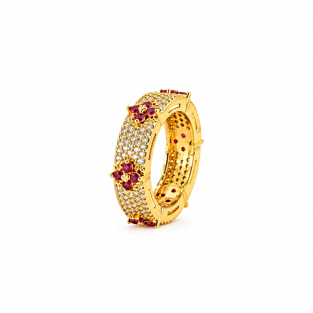 Fuchsia Fleur Pavé Ring