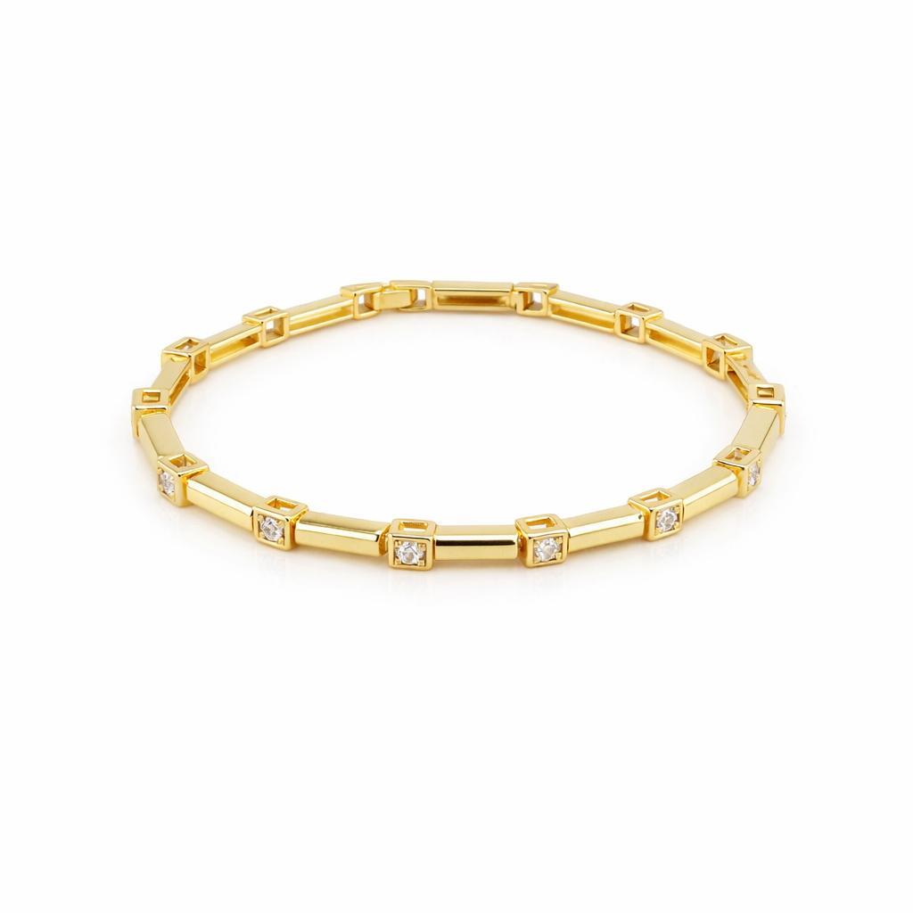Crystal Link Gold Bracelet