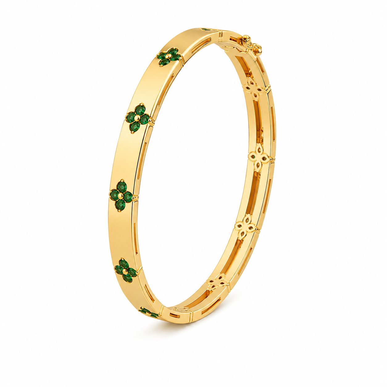 Emerald Clover Bangle