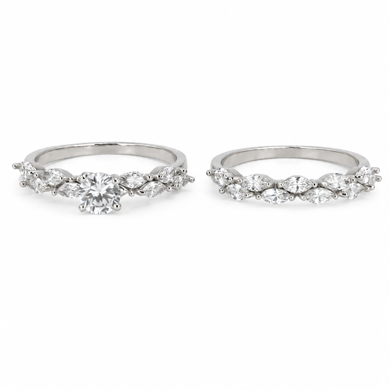 Silver Twins Marquise Ring