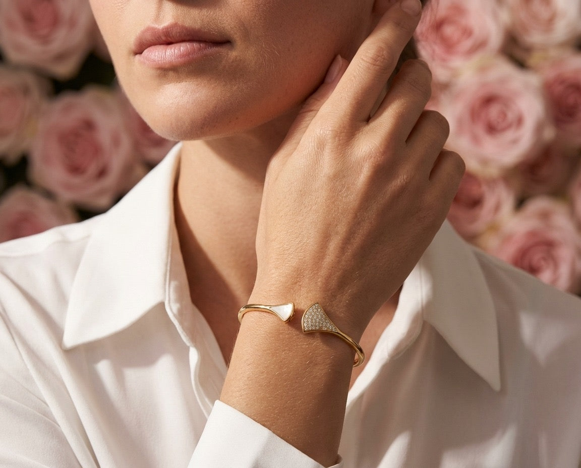 Serena Pavé Gold Bangle