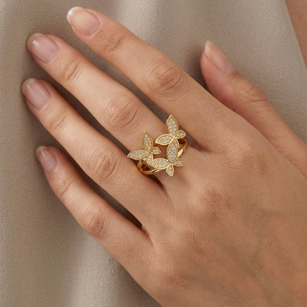 Golden Butterfly Ring