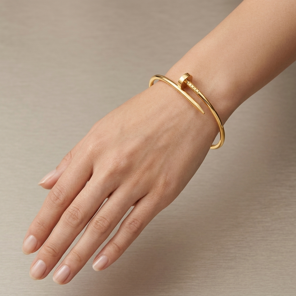 Golden Nail Cuff Bracelet