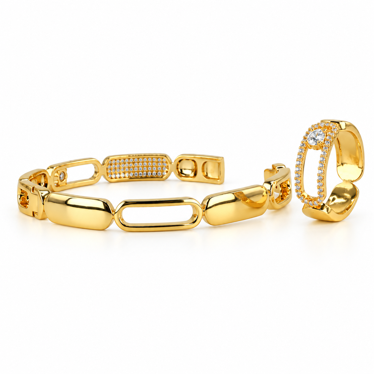 Crystal Link Statement Bracelet