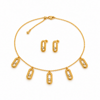 Golden Orbit Crystal Choker & Earring Set