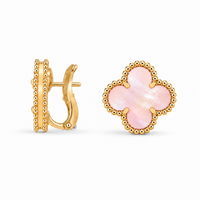 Luxe Clover Signature Earrings – Pink Pearl