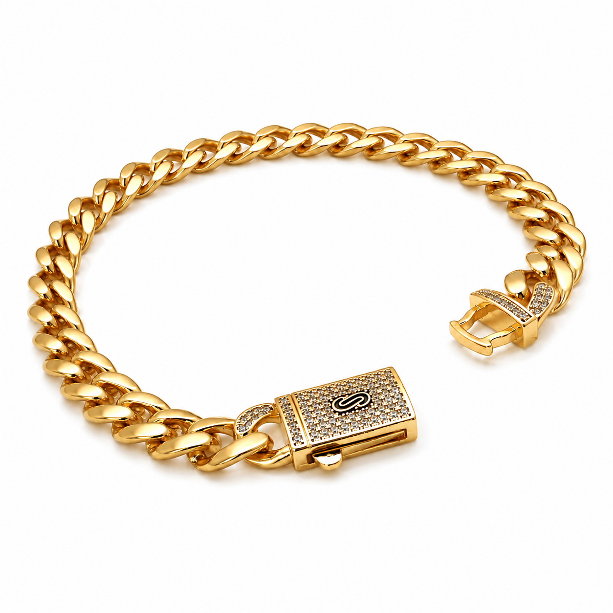 Pavé Geometric Cuban Bracelet