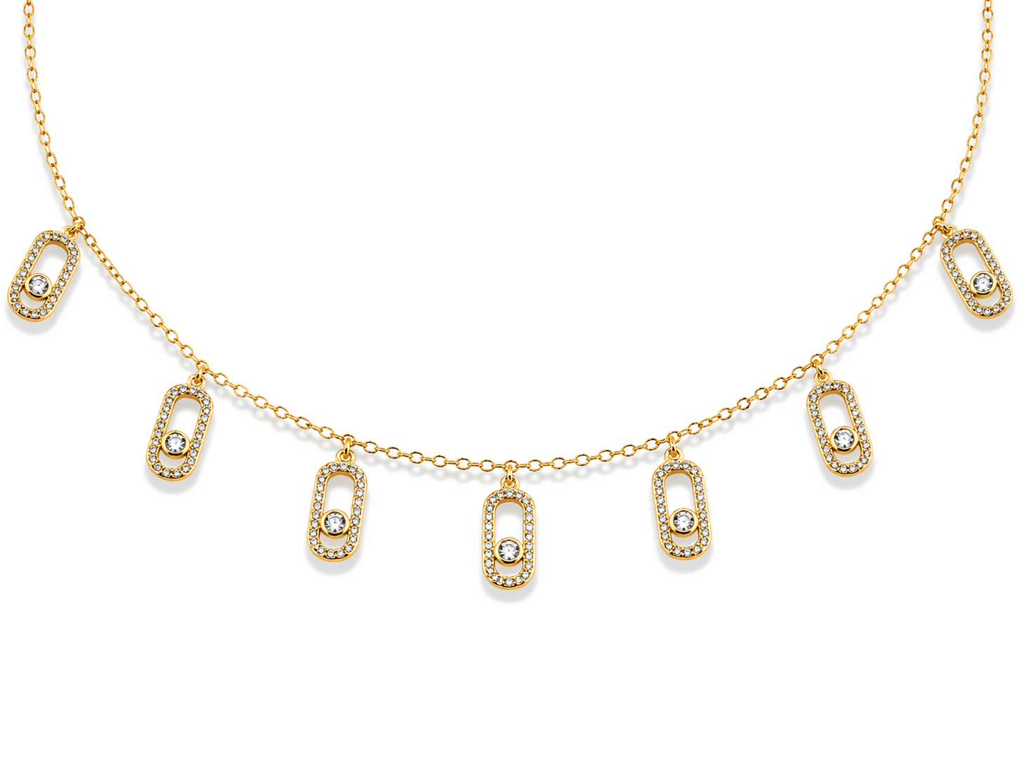Crystal Drop Gold Choker