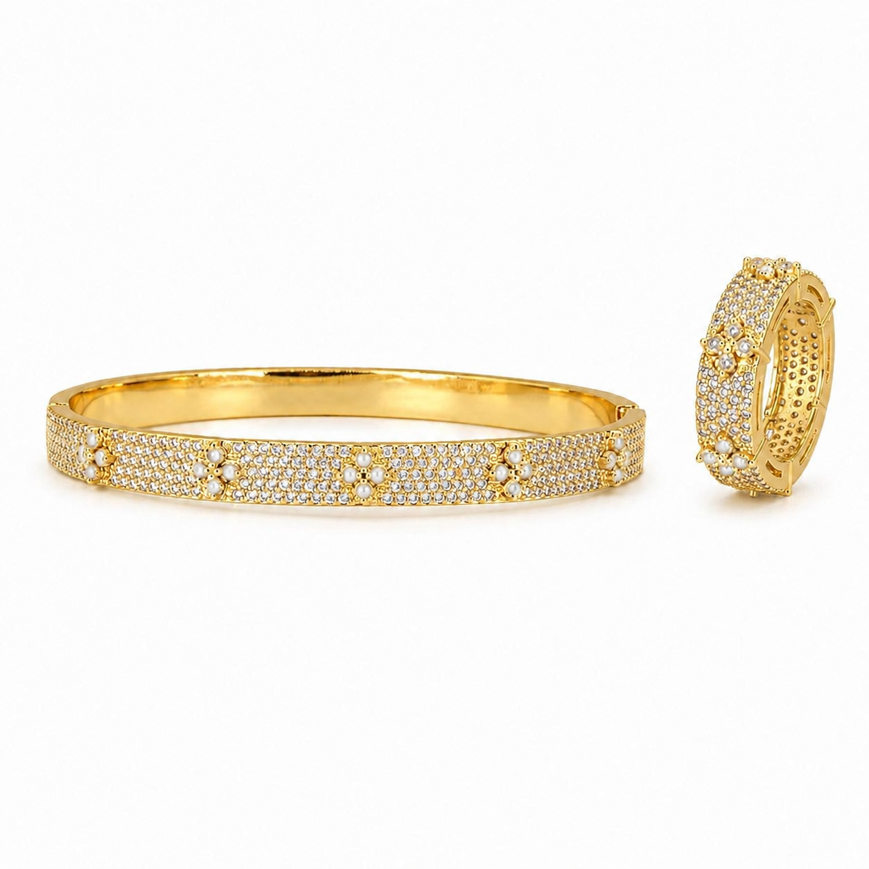 Crystal Fleur Pavé Bangle