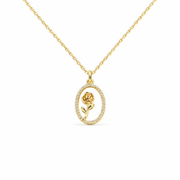 Vintage Rose Pendant Necklace