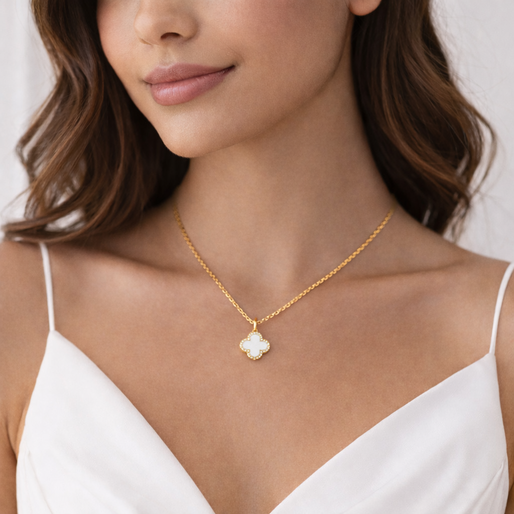 Mini Pearl Clover Necklace