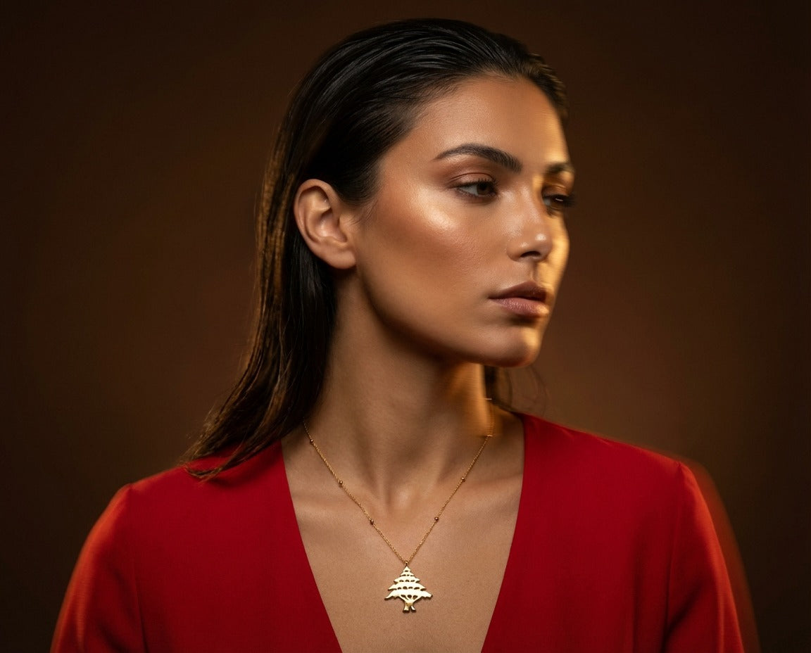 Lebanese Cedar Gold Necklace