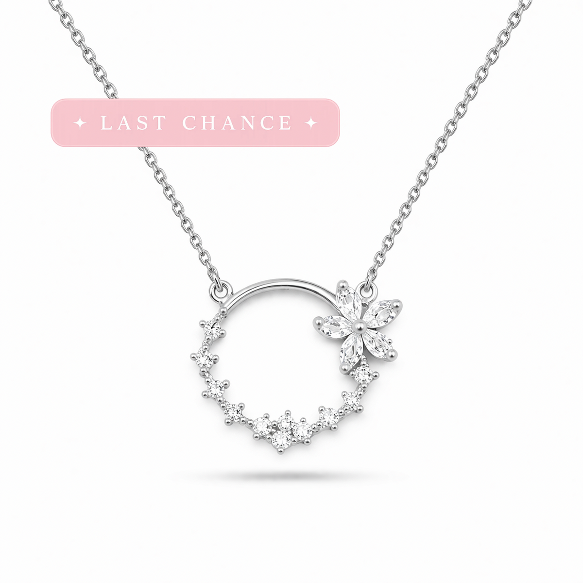 Fleur Crystal Circle Necklace