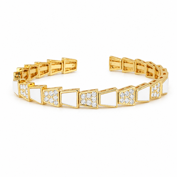 Luxe Pearl Crystal Open Bangle