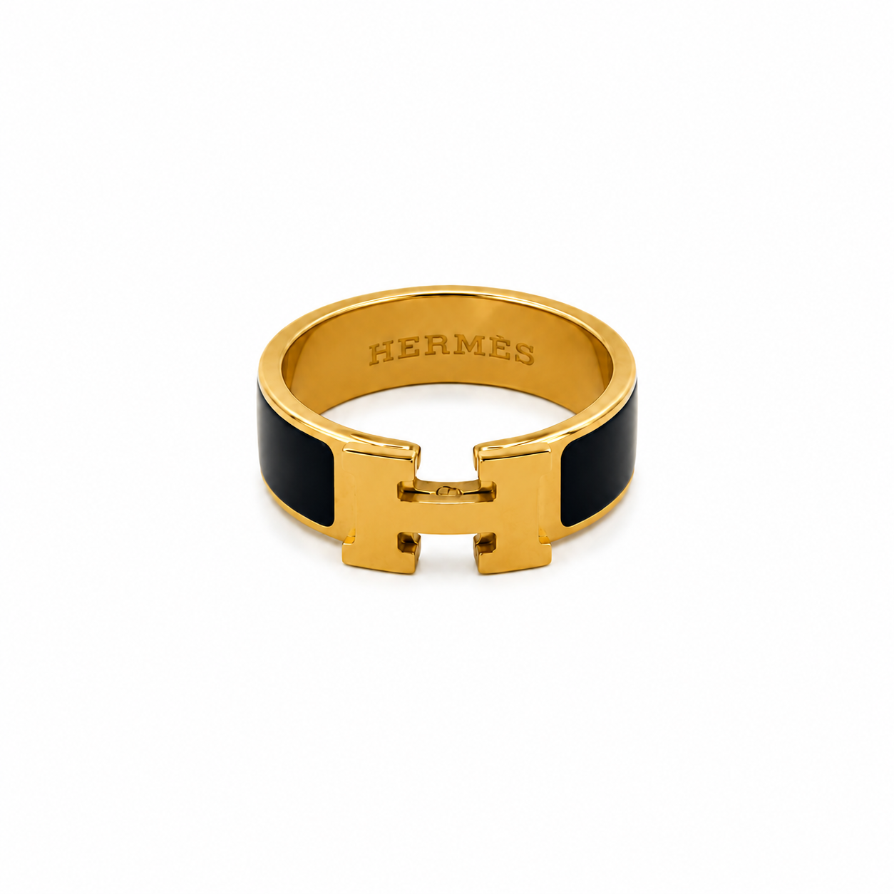 Black & Gold H Ring