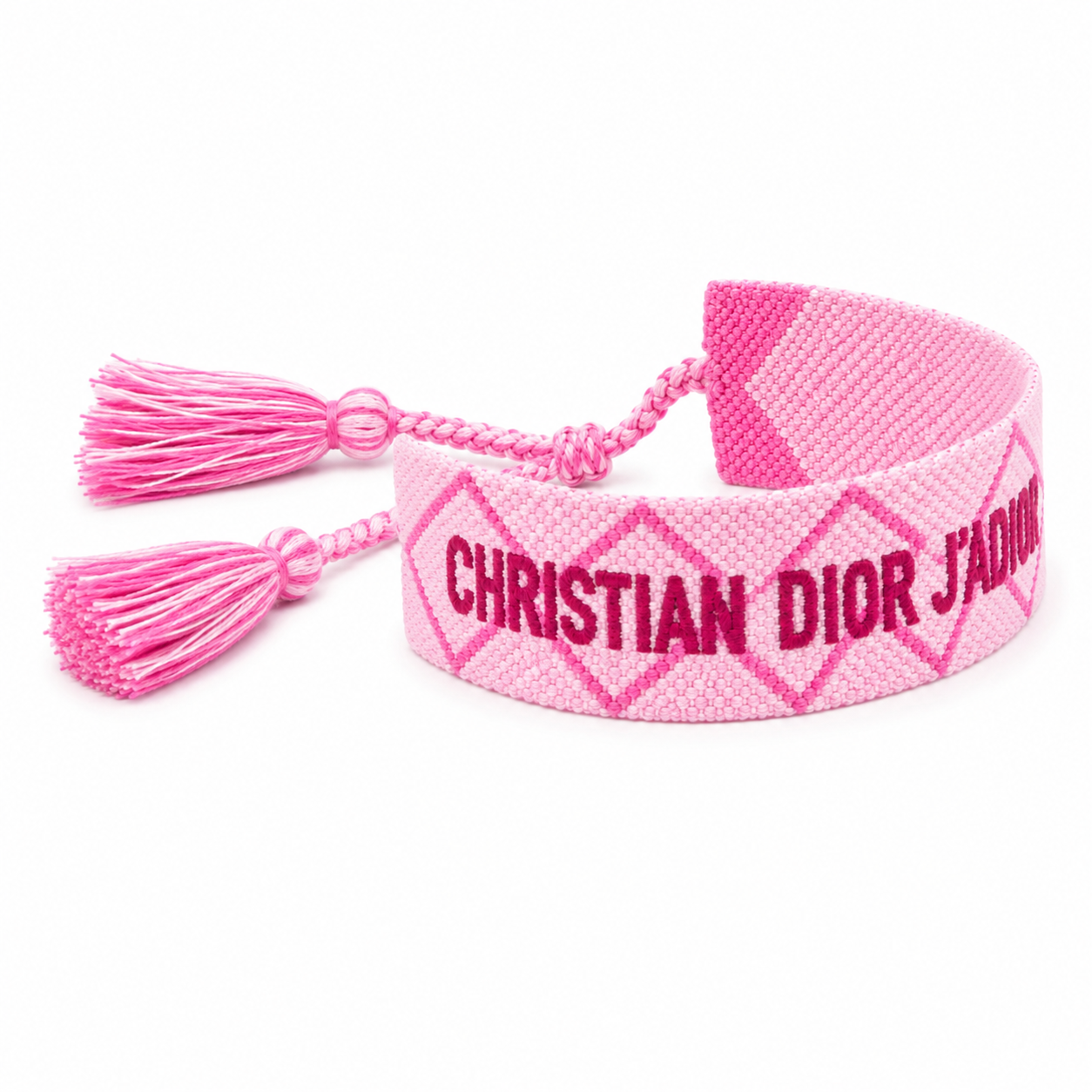 Diamond Pattern Pink Adjustable Bracelet