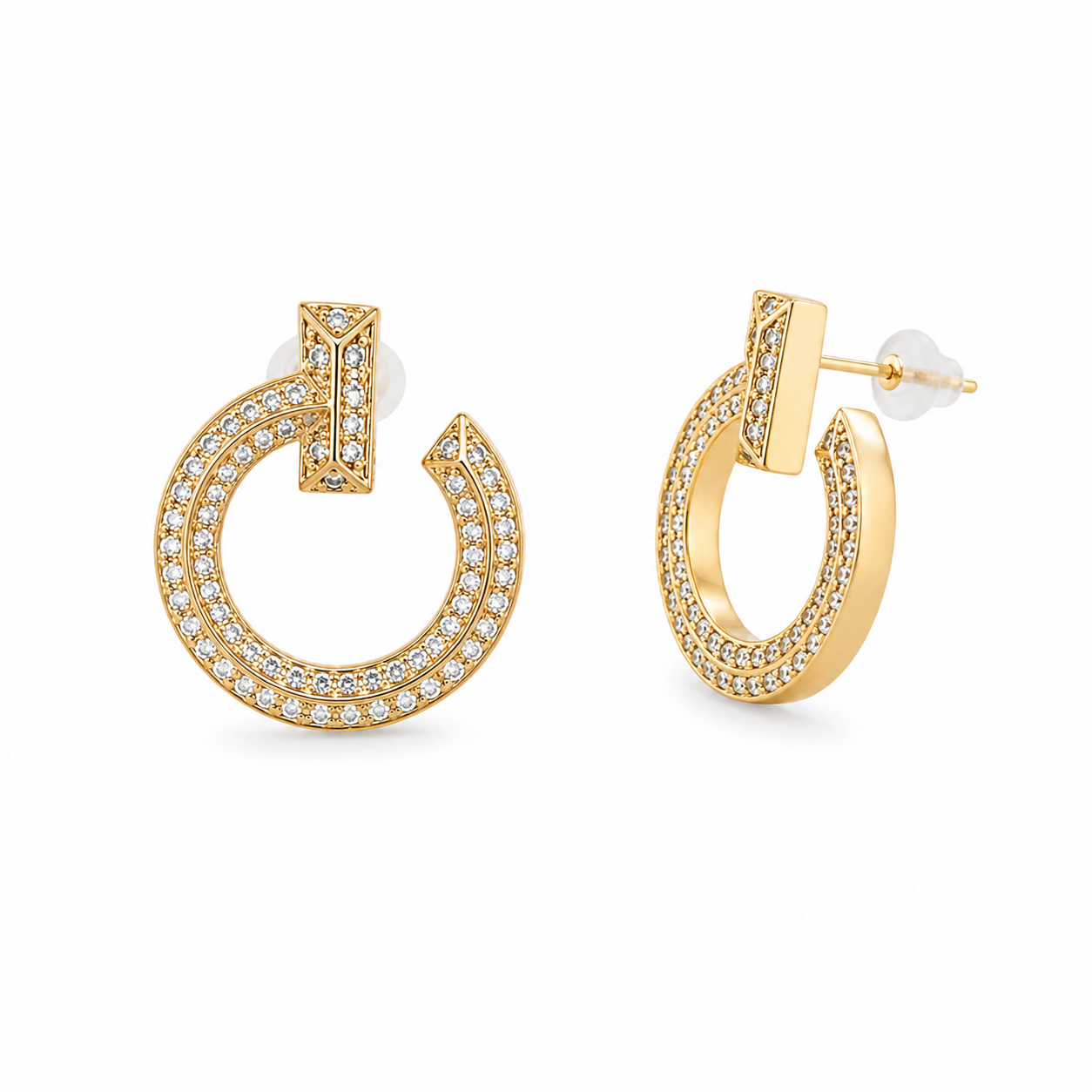 Luna Pavé Circle Earrings