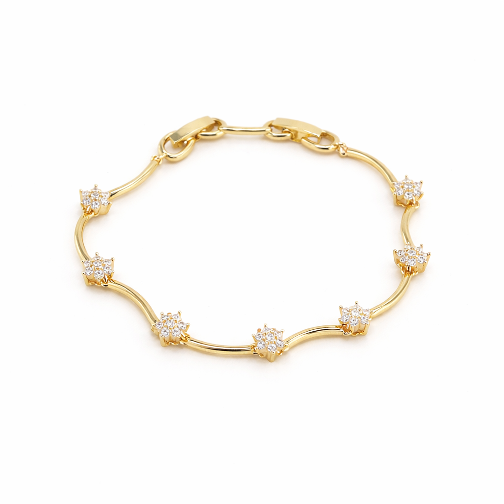 Crystal Blossom Gold Bracelet