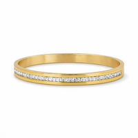 Elara Slim Pavé Gold Bangle