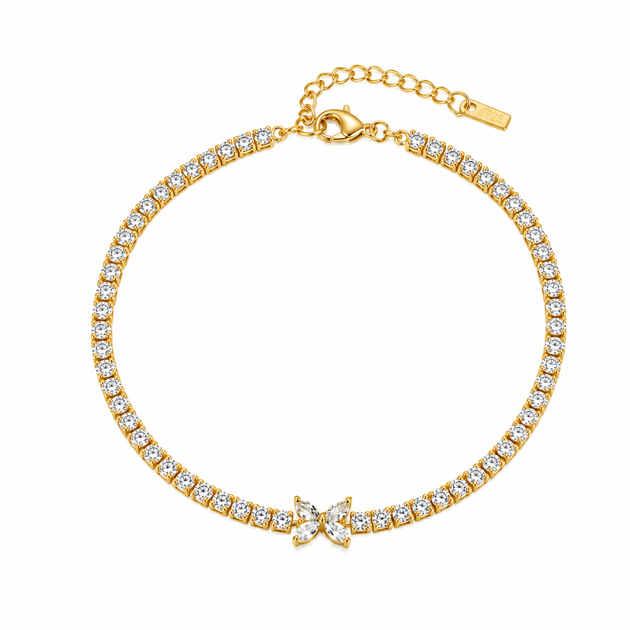 Isabelle Crystal Bow Anklet