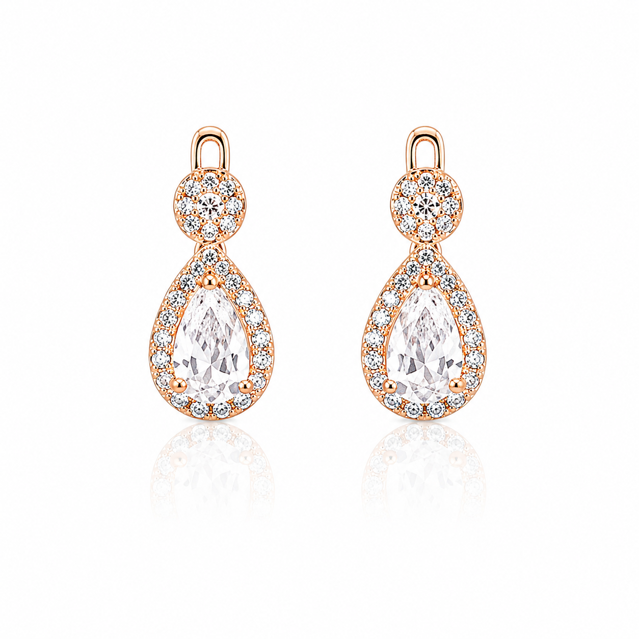 Luna Pear Drop Earrings – Rose Gold