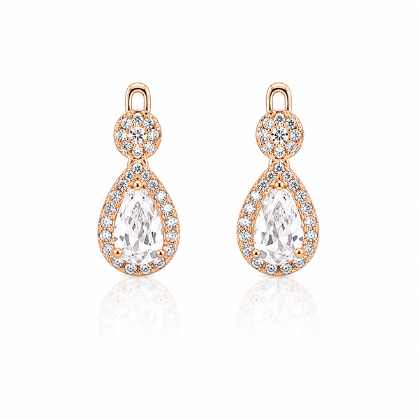 Luna Pear Drop Earrings – Rose Gold