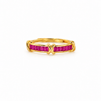 Adjustable Pink Baguette X Ring