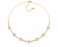 Crystal Drop Gold Choker Necklace