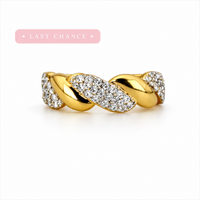 Twisted Pavé Adjustable Ring