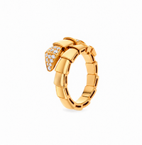 Gold Serpent Pavé Wrap Ring