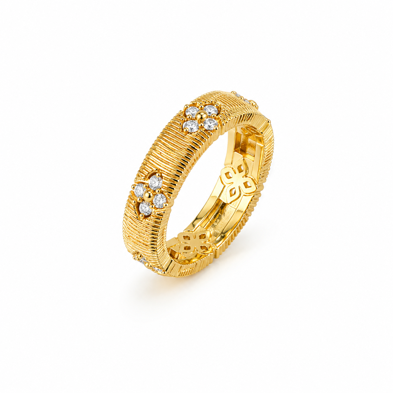 Vintage Floral Crystal Ring