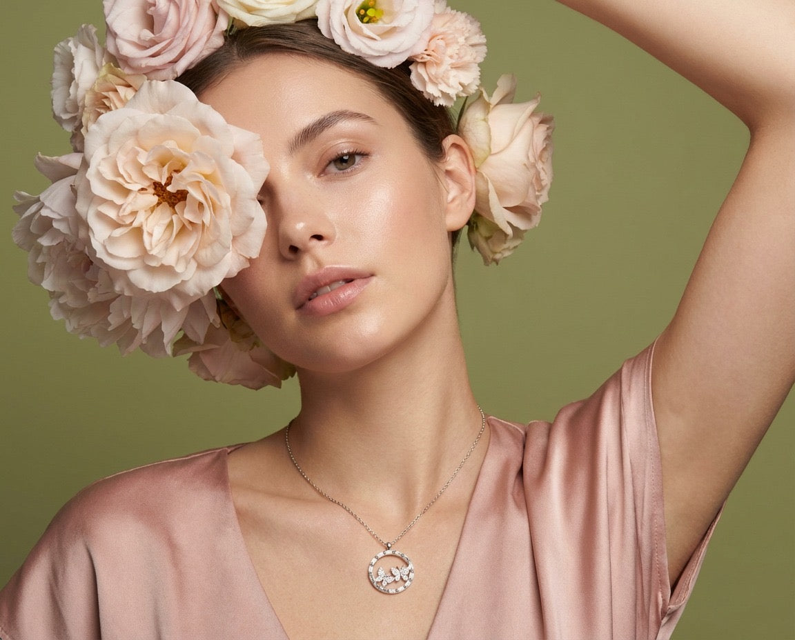 Fleur Butterfly Circle Necklace