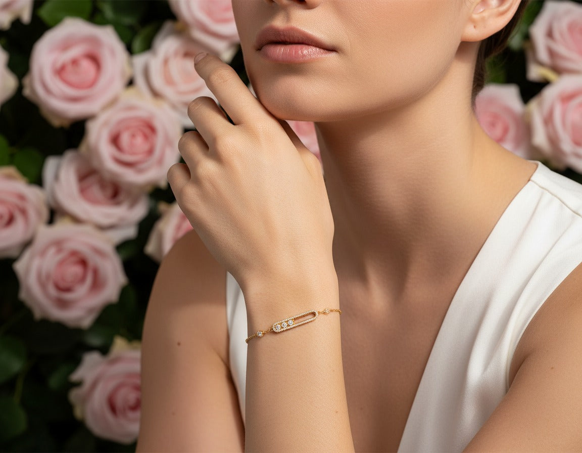 Celeste Crystal Bar Bracelet