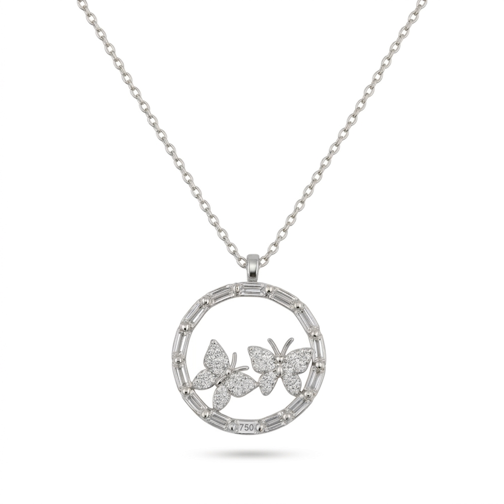 Fleur Butterfly Circle Necklace
