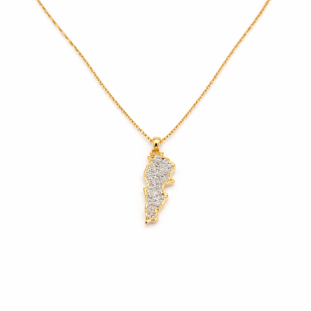 Lebanon Map Zircon Necklace