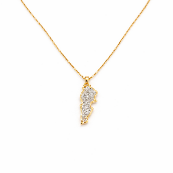 Lebanon Map Zircon Necklace